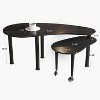 TiramisuBest Contemporary Swivel Coffee Table, 360 Rotatable Wood Grain Top with Rubber Wood Legs, Walnut - 4 of 4