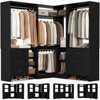 Aheaplus Set of 3 Freestanding Corner Closet System, Space-saving Closet Organizer  with Drawers and Hanging Rods - 2 of 4