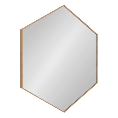 30" x 30" Rhodes Hexagon Wall Mirror Natural - Kate & Laurel All Things Decor