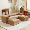 Oversized 109" Chenille Modular U-Shaped Sectional Sofa with Cylindrical Cushios and Storage Seat, 5-Piece Free combination Sofa - 3 of 4
