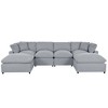 134.4" Large U-Shape Modular Sectional Sofa with 2 Removable Ottomans, Flexible Combination - 3 of 4
