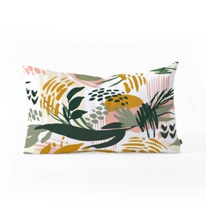 Marta Barragan Camarasa Art Nature Brushstrokes Square Throw Pillow Green - Deny Designs - 1 of 2