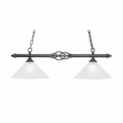 Toltec Lighting Elegante 2 - Light Island Pendant Light in  Dark Granite with 12" Italian Bubble Shade