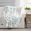 50"x60" Aprile Single Throw Blanket Blue - Lush Décor: Reversible, Soft Microfiber, Floral & Trellis Design - 2 of 4
