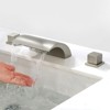 Cobbe Bathroom Faucet 3-Hole 8-Inch Widespread Vanity Sink Faucet with Waterfall Spout Brushed Nickel - 3 of 4