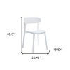 HomeRoots Set of Four White Heavy Duty Plastic Dining Side Chairs - 3 of 4