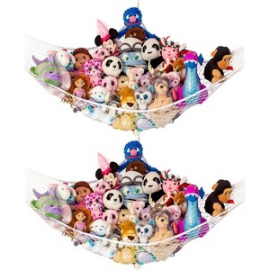 Lilly's Love Large Stuffed Animal Hammock, Hanging Organizer, Stuffed Animal Storage, 2 Packs - 1 of 4