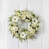 Nearly Natural 24-in Mixed Daisies and Ranunculus Wreath - 2 of 4