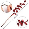 Aoibox 12 Pack Artificial Red Burgundy Berry Stems 11.2 Inch Faux Holly Branches for Christmas Tree Wreath Floral Arrangements Holiday Decor - 2 of 4