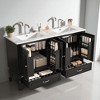 60" Double Bathroom Vanity with Ceramic Sinks, 2 Cabinets, 2 Drawers, Soft-Close Doors, Freestanding Vanity - 2 of 4