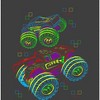 Colorful Line Art Car Adult Crew Neck Short Sleeve Tee - 2 of 2