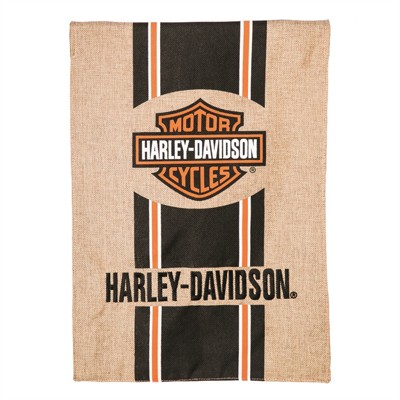 Evergreen Harley Davidson Bar and Shield Burlap Garden Flag, 12.5 x 18 inches