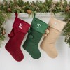 Personalization Mall Cozy Burgundy Shearling Embroidered Initial Christmas Stocking - 3 of 3