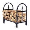 Tangkula 2 Feet Heavy Duty Steel Firewood Log Rack Outdoor Wood Storage Holder Black - 4 of 4