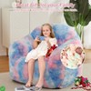 Kids Faux Fur Bean Bag Chair - 32" Cozy Floor Sofa with Filler for Reading & Gaming (Blue) - 3 of 4