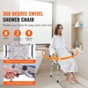 VEVOR Swivel Shower Chair 360 Degree, Adjustable Shower Seat with Armrests and Backrest for Inside Shower or Bathtub, 400lbs Capacity, White+Blue - 3 of 4
