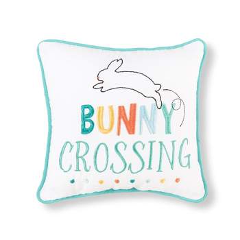C&F Home 10" x 10" Bunny Crossing Embroidered Petite  Size Accent Throw  Pillow