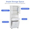 The Misty Moon Tall Bathroom Cabinet with Laundry Basket, Large Storage Space Tilt-Out Laundry Hamper and Upper Storage Cabinet, White - 3 of 4