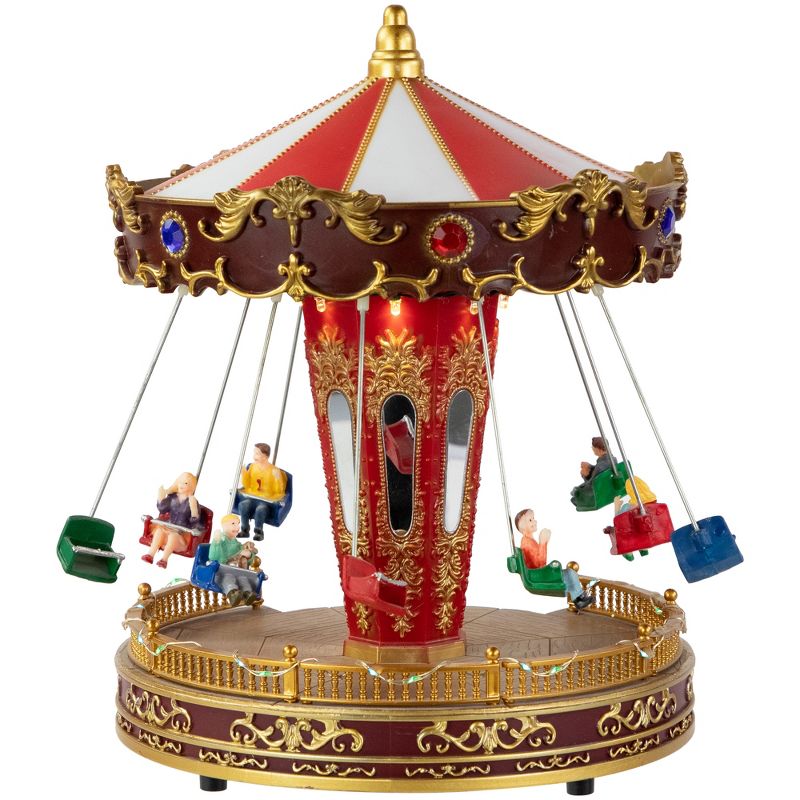 Northlight Animated and Musical Carnival Carousel LED Lighted Christmas Village Display - 10.75", 5 of 6