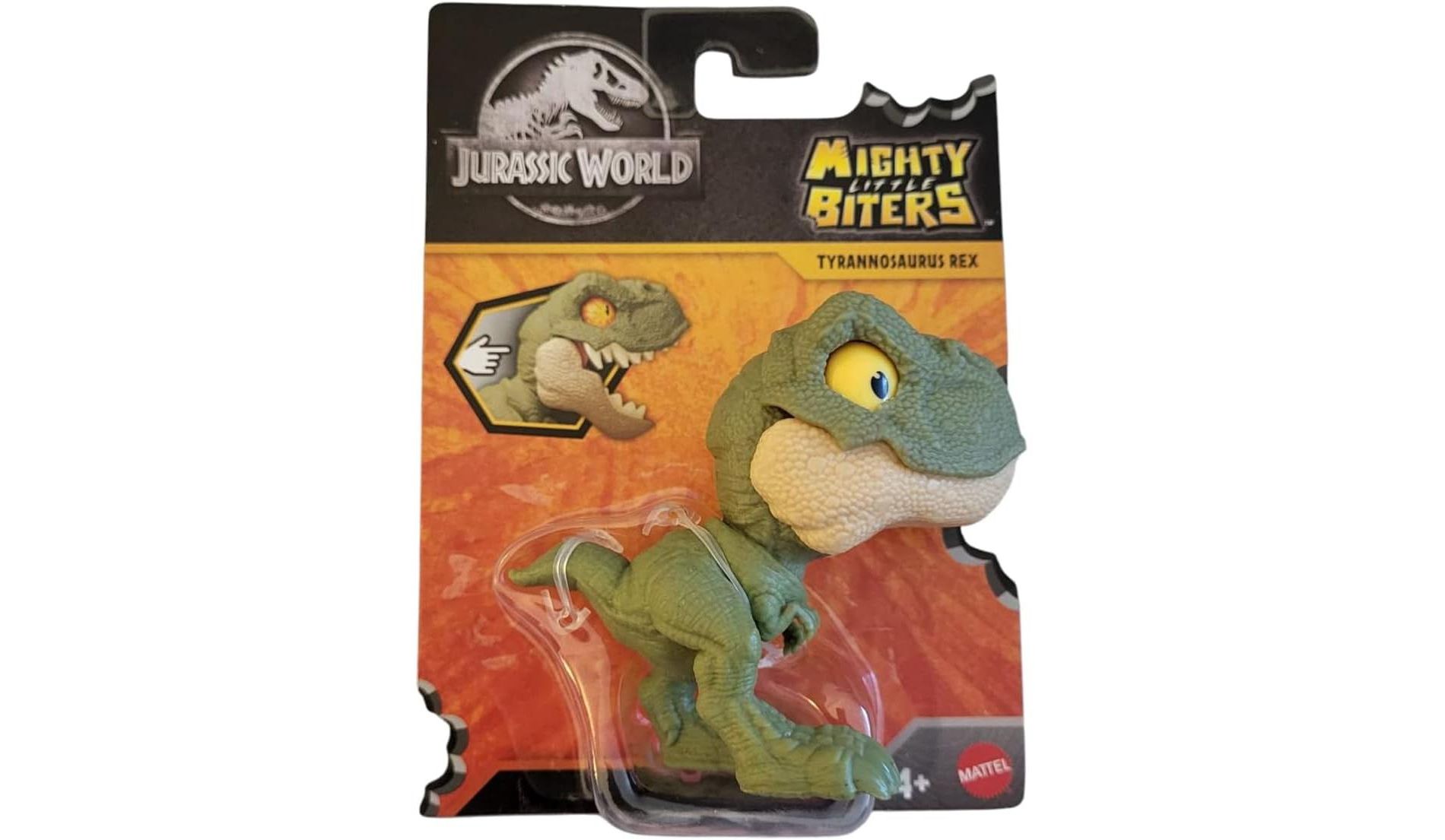 Jurassic World Mighty Little Biters Carnotaurus Dinosaur Figure, Bite Action, Collectible Toy, 1-Count