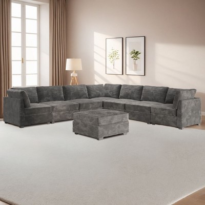 XIZZI Luxury Modular Sectional Sofa Couch, Oversized Cloud Couch for Living Room, Deep Seat Upholstered Convertible Sleeper Sofa