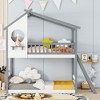 Twin Over Twin Bunk Bed with Roof, Window and Ladder - ModernLuxe - 2 of 4