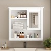 SEVOBAL Bathroom Storage Cabinet 32'' Wall Mounted Medicine Cabinet with Mirror and Adjustable Shelves, White, 32"*7.1"*28.7" - 4 of 4