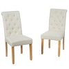 Costway Set of 2 Parsons Upholstered Fabric Chair with Wooden Legs Pink/Beige/Grey/White&Black - 4 of 4