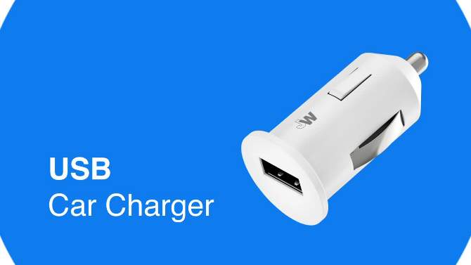 Just Wireless 1.0A/5W 1-Port USB-A Car Charger - White, 2 of 8, play video