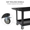 Cart, Multi-purpose Service Cart, 2-Tier Plastic Rolling Utility Cart with 360° Swivel Wheels, 500-pound Heavy Duty for Kitchen, Warehouse, Garage - 3 of 4