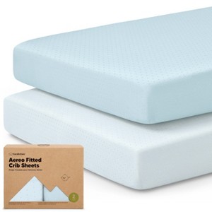 2pk Aereo Fitted Crib Sheets for Boys, Girls, 52x28 Standard Baby Crib Mattress Sheets, Bamboo Viscose Cotton - 1 of 4