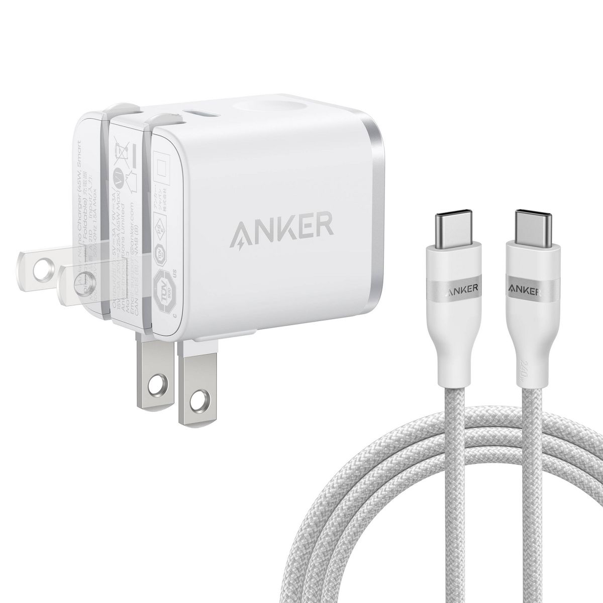 Anker 45W Digital Wall Charger with USB-C to USB-C Cable - 6 ft - White - thumbnail 3