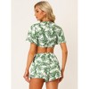 Allegra K Women's Summer Laurel Tie Front Print Top and Shorts Set - 4 of 4