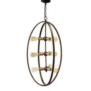 Yosemite Home Decor Alpha 9-Light Chandelier in Distressed Antique Brass Finish - 1 of 4