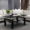 CENGHU Rectangle Glass Coffee Table, Clear Tea Table, Modern Side Center Table for Living Room, Dining Room, Bedroom - 2 of 4