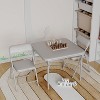 3-Piece Folding Upholstered Table and Chair, Square Card Table and Chair Set with Pu Soft Cushion, Metal Frame Children's Activity Table and Chairs - 3 of 4