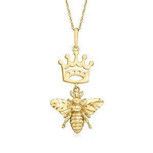 Ross-Simons 14kt Yellow Gold Queen Bee Pendant Necklace - 1 of 3