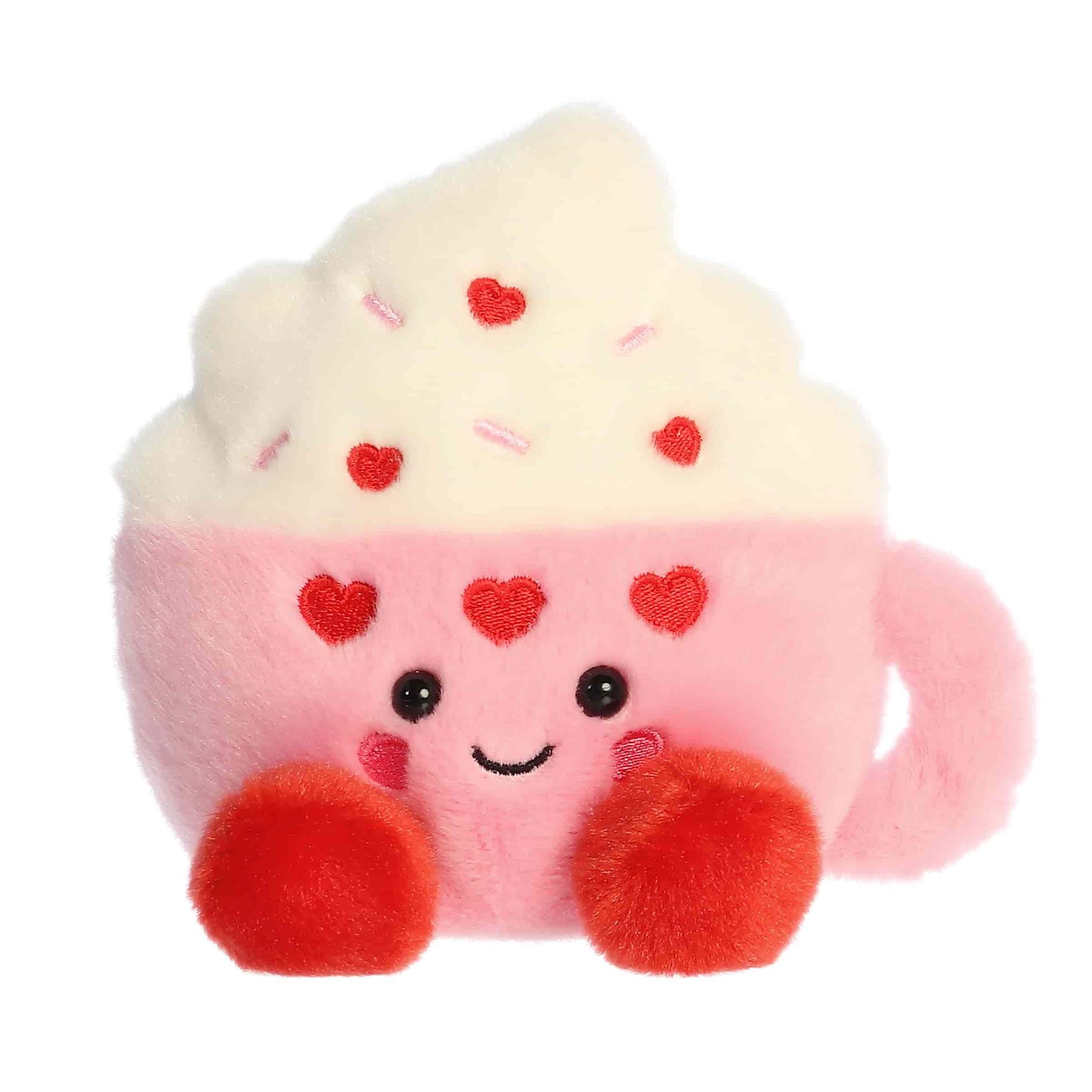 Aurora Mini Harper Heart Latte Palm Pals Adorable Stuffed Animal Pink 4"