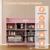 Storage cabinet, 8 drawer dresser with LED lights and charging station, wooden chest of drawers, open space, entryway, living room storage organizer - 4 of 4