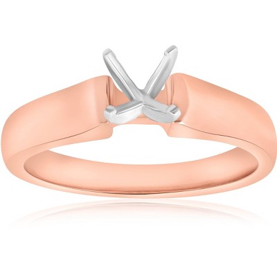 Pompeii3 14K Rose Gold Solitaire Ring Engagement Setting Mounting Solitaire