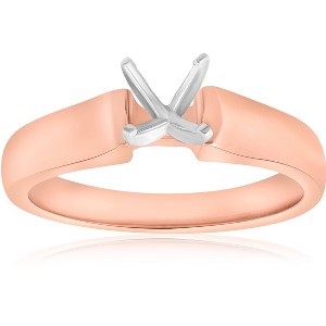 Pompeii3 14K Rose Gold Solitaire Ring Engagement Setting Mounting Solitaire - 1 of 4