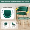 Kumasinova 26" Counter Height Bar Stools Set of 2, 180° Swivel Bar Stools for Kitchen Counter, Modern Upholstered Dining Chairs with Golden Iron Legs - 2 of 4