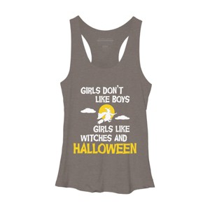 Women's Design By Humans Girls like Halloween By OffensiveFun Racerback Tank Top - 1 of 3