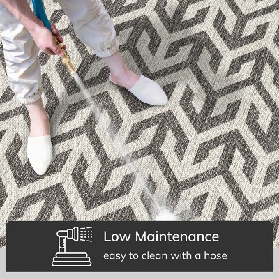Well Woven Atlantis Indoor OutdoorFlat Weave Pile Zig-Zag Geometric Area Rug