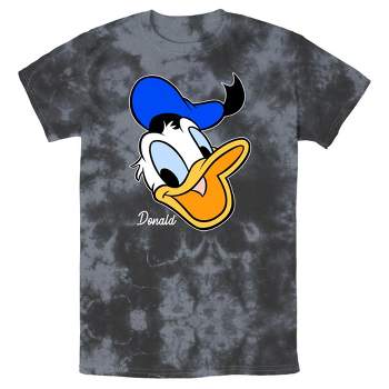 Men's Mickey & Friends Donald Duck Big Face Acid Wash T-Shirt