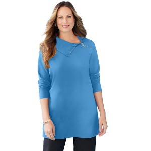 Catherines Suprema Studio Zip-Neck Tunic - 1 of 2