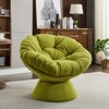 FONTOI Oversized Swivel Accent Chair, Swivel Barrel Chair, Upholstered Wingback Chair for Bedroom Living Room, Olive Blue, 33"*31.5"*37" - 2 of 4