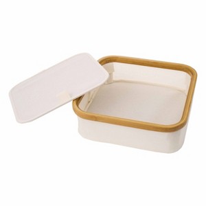 WeThinkStorage Natural Bamboo Organizer with Lid Soft Fabric Interior - 1 of 4