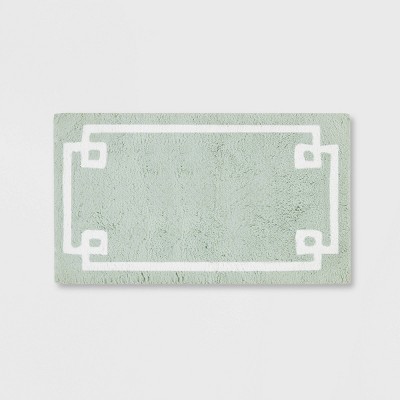 24"x40" Geometric Cotton Tufted Bath Rug Green : Target