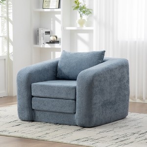 Hrinhom 40.1"W Accent Chair,Convertible Single Sofa Bed with Pillow - 1 of 4